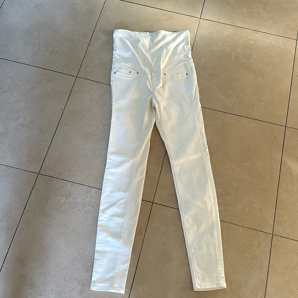 White maternity jeans